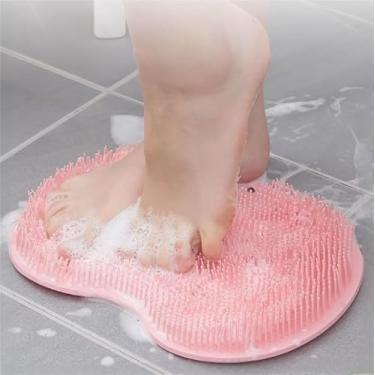 Imagem de Almofada de banho esfoliante para as costas, tapete esfoliante para pés e costas, tapete massageador de pés livres com ventosas antiderrapantes