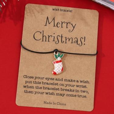 Imagem de Pulseiras de Natal femininas elásticas ajustáveis com design de boneco de neve esmaltado, presentes de festa de Natal, One Size, Liga de aço, Sem Pedra Preciosa