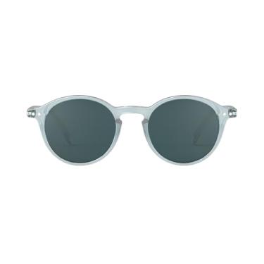 Imagem de IZIPIZI SUN #D Óculos de sol masculino e feminino armação quadrada de base biológica, lentes cinza antiarranhões, 100% proteção UV categoria 3 com bolsa, Azul Congelado