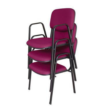 Imagem de 03 Cadeiras para Auditórios Linha Hotel Auditório Rosa
