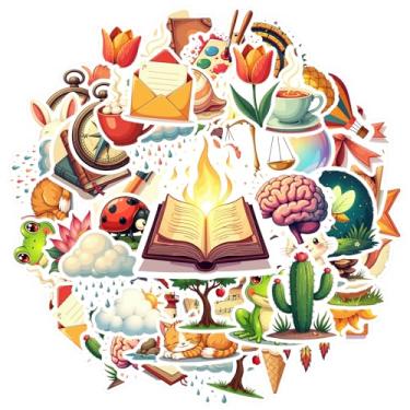 Imagem de 50 peças natureza, animais, objetos, artigos de papelaria, adesivos de animais brilhantes para laptop, motocicleta, bagagem, telefone, mala, laptop, guitarra, carro, adesivo, brinquedos