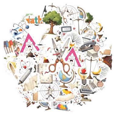 Imagem de 35 peças de adesivos de materiais escolares de música para educação científica, matemática, geografia, música, brinquedo, desenhos animados, adesivos para notebook, bagagem, copo de celular, faça você