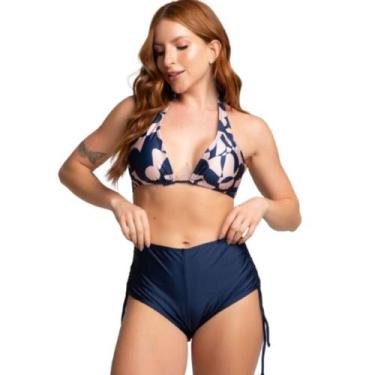 Imagem de Biquíni Bionda Calsinha Lisa Vekyo Cintura Alta Moda Praia Feminina Co