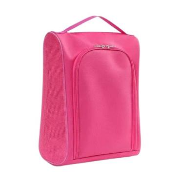 Imagem de Aymzbd Bolsa organizadora para sapatos de golfe, ideal para corrida, academia, ciclismo e futebol, Rosa Vermelha
