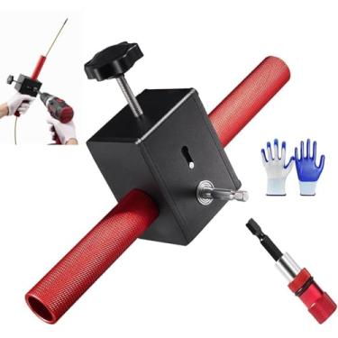 Imagem de Qiutdisn Máquina de fiação de parede, dispositivo de rosqueamento de tubo oculto, ferramenta de puxar cabo, extrator de fio elétrico de amarração automática, para fiação hidrelétrica, 1 peça