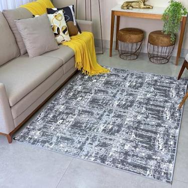 Imagem de Tapete de Sala Grande e Quarto Decorativo Cinza Sem Pelo Moderno Soft Dream Zurique 300x200