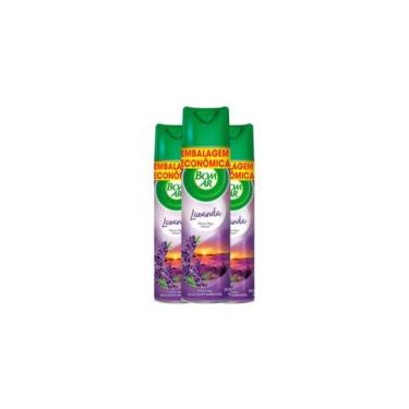 Imagem de Kit 3 Odorizante Ambiente Bom Ar Lavanda Perfuma 360ml