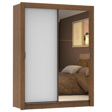 Imagem de Guarda Roupa Solteiro 2 Portas Correr Espelho Denver Madesa