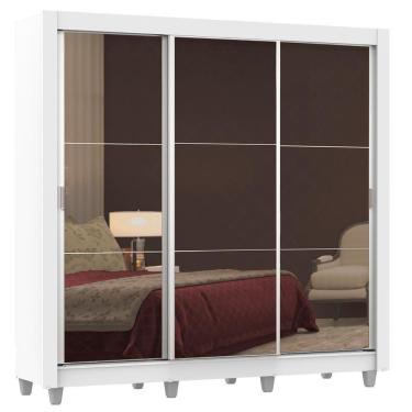 Imagem de Guarda Roupa Casal Plus 3 Portas de Correr de Espelho Madesa