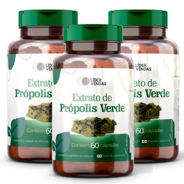 Imagem de Extrato De Própolis Verde Premium 500mg - 3 Potes Imunidade Forte E Saúde Natural!