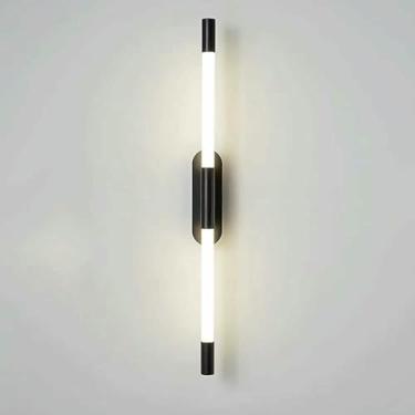 Imagem de WLHAZMWY Candeeiro de parede linear 10W LED longo tubo de luz com cúpula acrílica moderna minimalista ajustável lâmpada nórdica (escuro)