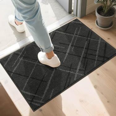Imagem de COSY HOMEER Tapete de porta frontal discreto antiderrapante para entrada, tapete de entrada lavável para caçador de sujeira absorvente, capachos de poliéster resistente para patas enlameadas (81 x 50