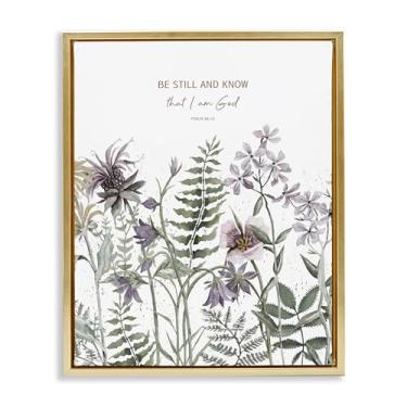 Imagem de Stupell Industries Be Still and Know Botanicals Brown Framed Floater Canvas Wall Art, design por Cindy Jacobs, 21 x 17