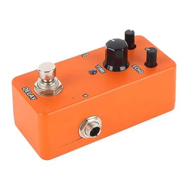 Imagem de RiToEasysports Pedal de Efeito de Baixo para Guitarra, Poderoso Amplificador de Modulação de Efeito de Som para Músicos de Metal (Atraso Laranja)