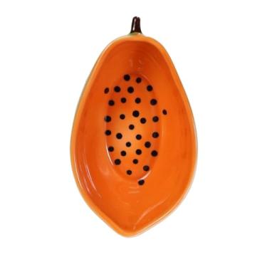 Imagem de Taça Cerâmica Resistente a Altas Temperaturas，Tigelas de Cerâmica para uso Doméstico Bowl Fruta Coleção Tigela Cumbuca Porcelana(Mamão)