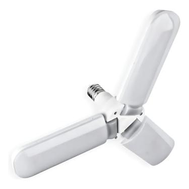 Imagem de Lâmpada LED Articulada 3 Pétalas, Branco Frio 6500K, 45W, Bivolt, Base E27, 5000lm, Ajustável, 24x9cm, Para Casa e Ambientes Internos