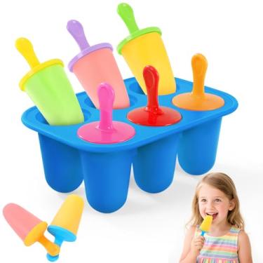 Imagem de BAUSAR Moldes de picolé de silicone, molde pequeno sem BPA para crianças, crianças e bebês, moldes reutilizáveis para picolé, mini moldes de picolé com palitos coloridos, molde de sorvete, molde de