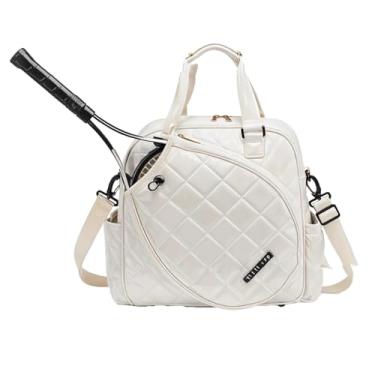 Imagem de Bolsa de ombro para raquete de tênis, bolsa esportiva dobrável de grande capacidade com alça ajustável, resistente à água para academia, ciclismo, caminhada e muito mais