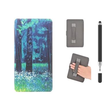 Imagem de Akacy Padrão pintado com capa de alça para Kindle de 10ª geração de 15.2 cm (modelos J9G29R 2019). Capa traseira de borracha TPU de silicone flexível fina e fina com cantos reforçados (17)