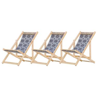 Imagem de Kit 3 Cadeira Espreguiçadeira Dobrável S-b-mandala