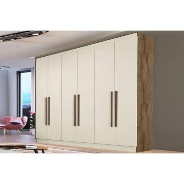 Imagem de Guarda Roupa Casal 6 Portas E 4 Gavetas Oslo Braúna/off White - Europa