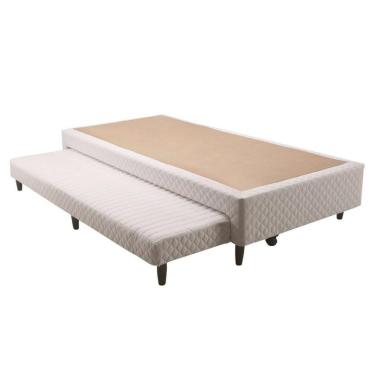 Imagem de Cama Box Base C/auxiliar Solteiro Mh1434 Bordado White (96x203x23) - Herval