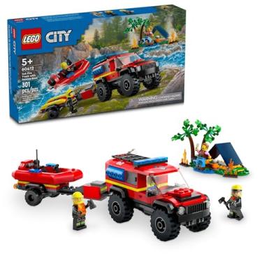 Imagem de LEGO Set City Fire 60412 Camião dos Bombeiros 4x4 com Barco de Re 301 peças