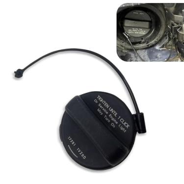 Imagem de CyperFair 1 tampa do tanque de combustível – tampa de parafuso de vedação de plástico ABS com cabo antiperda, substitui acessórios OEM 17251-1VZ0D, 17251-3JA0A, compatível com Nissan Infiniti (preto)