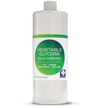 Imagem de MD.LIFE Óleo líquido de glicerina vegetal - glicerina vegetal sustentável de grau alimentício 1 litro - glicerina de grau farmacêutico para pele, cabelo, artesanato, sabonetes - glicerol líquido