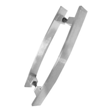 Imagem de Puxador Barra Chata Curvo Luxo 4X1 Maciço Escovado - 60 Cm - Bruno Aca