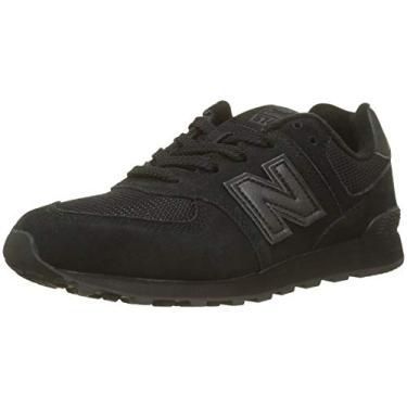 Imagem de New Balance Tênis infantil 574 V1 Familiar Ground com cadarço, Preto/preto, 6.5 Toddler