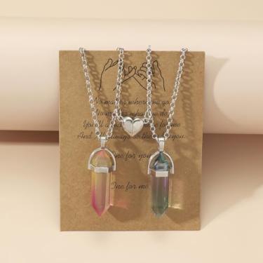 Imagem de Colar de amizade para mulheres, cristais de cura combinando com coração, joia para melhor amiga para ela, Medium, Latão, Sem Pedra Preciosa