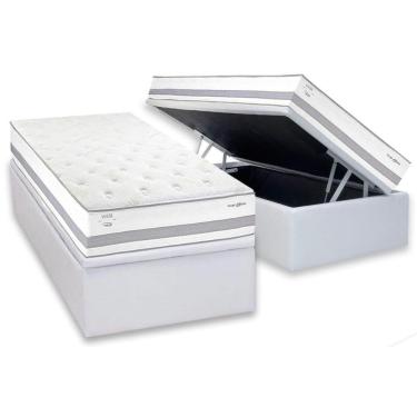 Imagem de Cama Box Baú Solteiro: Colchão Molas Ensacadas Herval C1741 + Base Crc Linhão White (88x188)