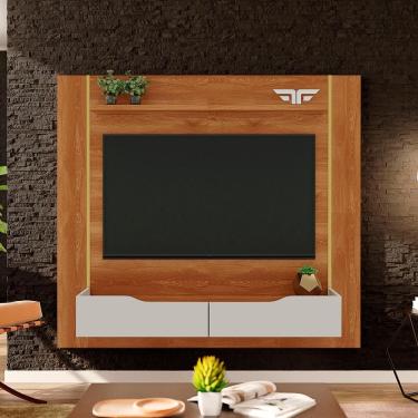 Imagem de Painel Home Suspenso Maracatu Para Tv Até 70 Polegadas Cinamomo/off White