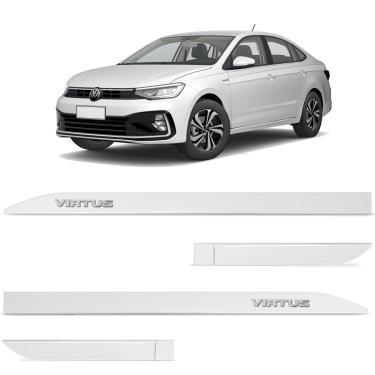 Imagem de Jogo de Friso Lateral Virtus 2018 a 2026 Branco Cristal Alto Relevo