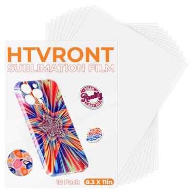 Imagem de HTVRONT Pacote com 10 películas de transferência de calor por sublimação para capa de telefone prensa térmica - Folhas de filme de sublimação 3D imprimíveis para crachás, capas de telefone, 21 x 29,7