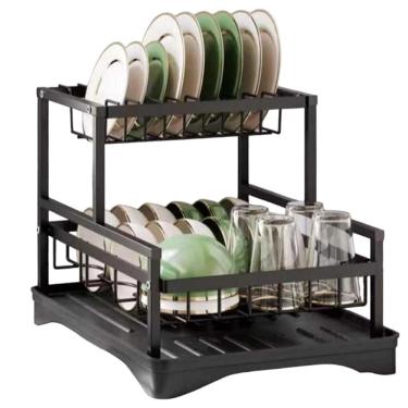 Imagem de Escorredor De Louça Prato Copo Talheres Gancho Pia Bancada Cozinha Suporte Limpeza Multiuso Resistente