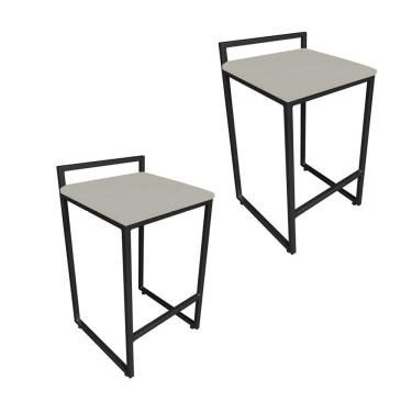 Imagem de Conjunto 02 Banquetas Pietra Suede Marrom Rato Base Preto