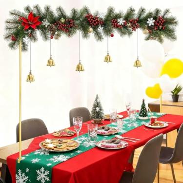 Imagem de Over The Table Rod Stand with Clamps Adjustable 33"- 98'' Length 33"- 47" Height, Metal Table Balloon Arch Stand for Birthday Wedding Party Baby Shower Anniversary Halloween Christmas Decoration