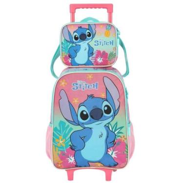 Imagem de Kit Mochila de Rodinha e Costas Stitch Havai + Lancheira G - Luxcel