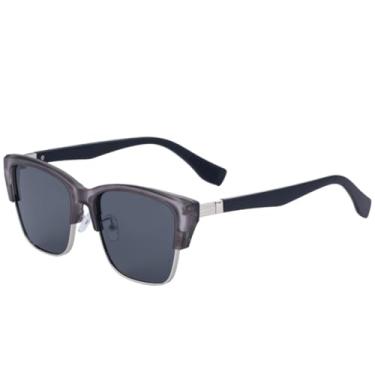 Imagem de Óculos de sol vintage luxuosos com lentes de olho de gato e textura de madeira, óculos de sol da moda para homens e mulheres, óculos de viagem para o verão, UV400 (cinza)