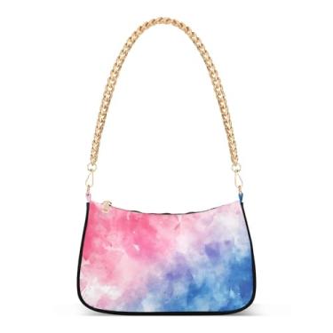 Imagem de CEBUGI Bolsas transversais femininas bolsa de ombro com fundo abstrato, bolsa clutch elegante com alça de corrente