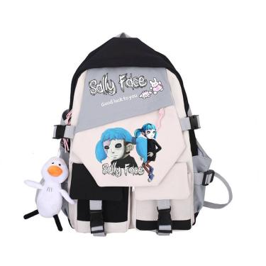 Imagem de Mochila escolar infantil Sallys Faces com impressão 3D 31x14x42cm