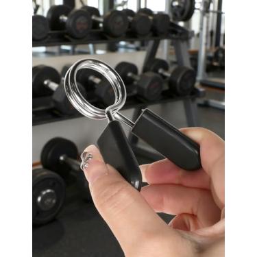 Imagem de Pacote com 2 braçadeiras de mola para barra padrão de 2,5 cm, clipes de bloqueio para levantamento de peso para halteres de 25 mm, grampos de barra de ginástica
