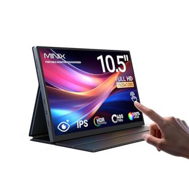 Imagem de MINIX Monitor portátil com tela sensível ao toque de 10,5 polegadas, monitor IPS 178° de visualização ampla/alto-falantes duplos embutidos, pouca luz azul/HDR para cuidados com os olhos, tela externa