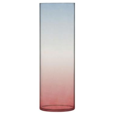 Imagem de JUZIHAI Vaso de flores vermelho e azul desbotado para flores 9,9 cm x 30 cm Cilindro de plástico moderno vaso de flores para centro de mesa de casamento decoração de casa