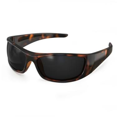 Imagem de Bloomoak Óculos de sol polarizados pretos com lentes superescuras | Óculos de sol esportivos unissex | UV400 | CAT 4 | Para fotofobia, Preto/escuro (95% bloqueio de luz)/M/casco de tartaruga, Medium