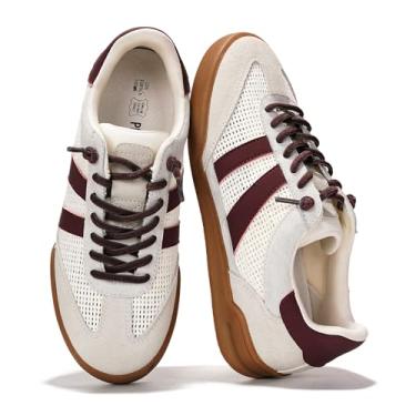 Imagem de Project Cloud Tênis casual feminino – Palmilhas de espuma viscoelástica com cadarço e tênis moderno feminino leve – resistente à água e antiderrapante para mulheres (veredicto), Camurça vinho, 38