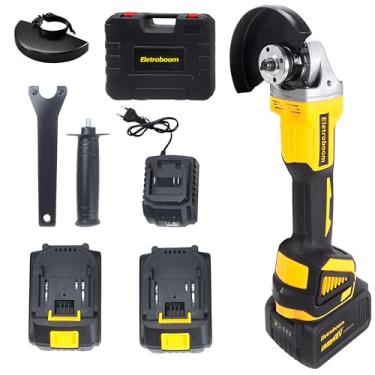 Imagem de Esmerilhadeira Angular 115mm Lixadeira Corte Recarregável Laranja-claro 127/220v 50/60