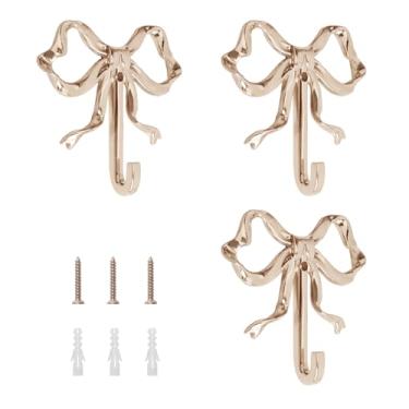 Imagem de MOROBOR Ganchos de arco de liga de zinco, 3 peças de ganchos decorativos para casa, suportes de arco montados na parede, cabides de chave modernos para decoração de quarto de berçário de escritório em